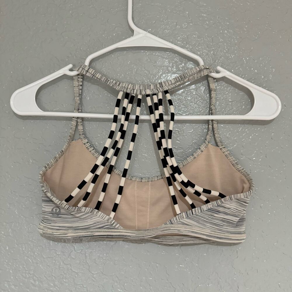Lululemon Lighten Up Bra Space Dye Camo White Silver Spoon Size 4 - Picture 4 of 8